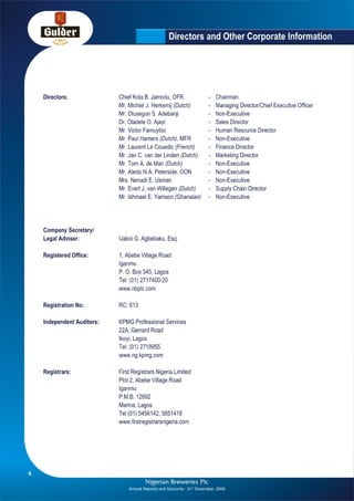 Nigerian Breweries annual report 2009