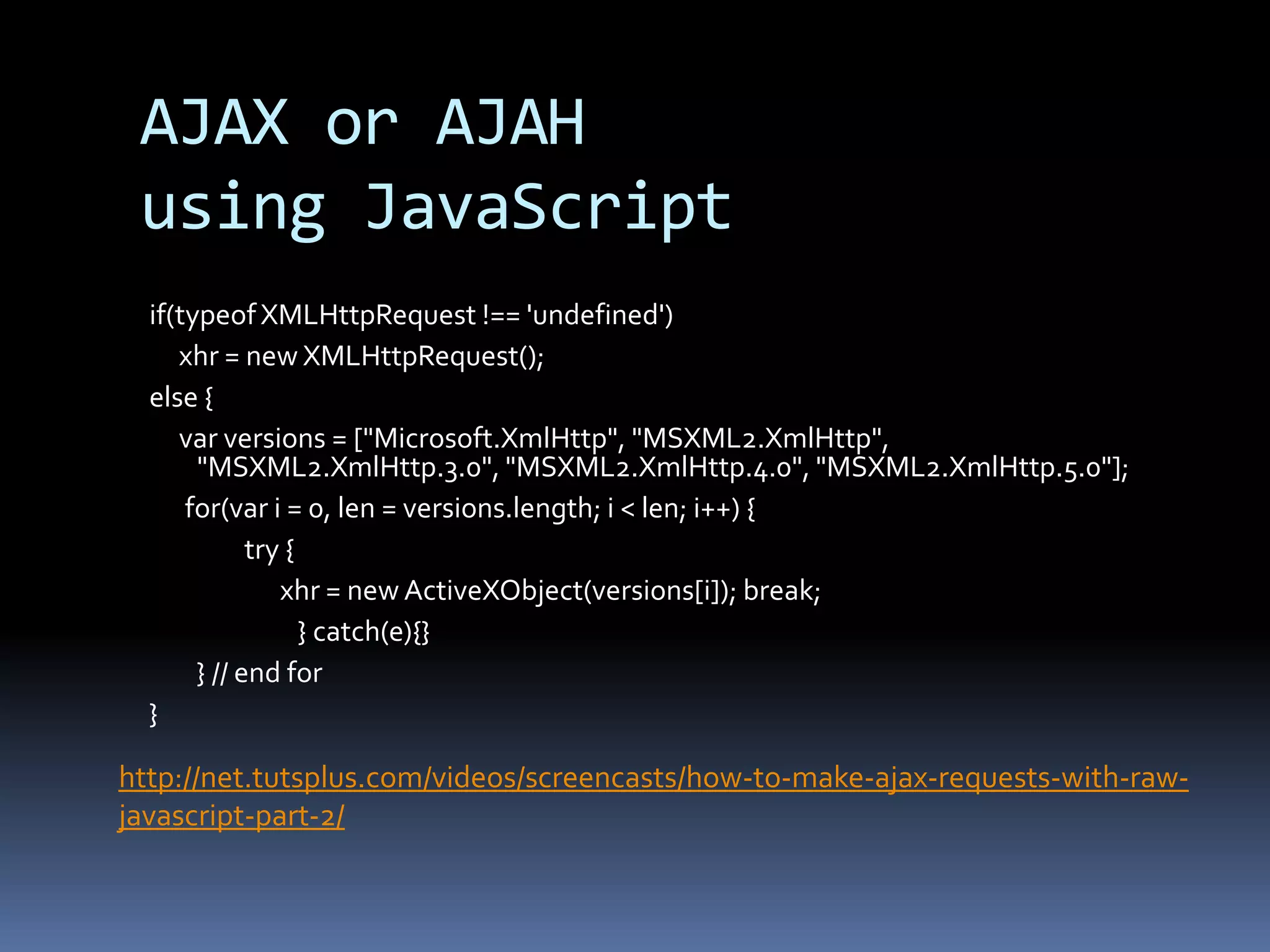 Important FactorsSelectorsAttributesTraversingManipulationCSSEventsEffectsAjaxUtiliteshttp://docs.jquery.com/ [ API Reference Section]