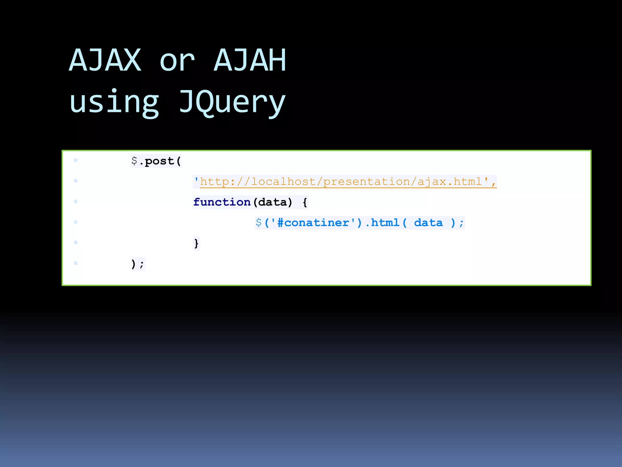 Selectors in jQueryhttp://docs.jquery.com/Selectors