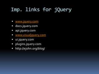 Handling Eventshttp://docs.jquery.com/Events