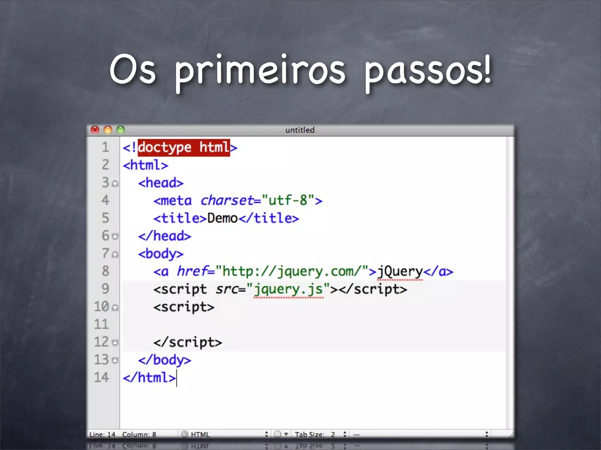 Os primeiros passos!
 