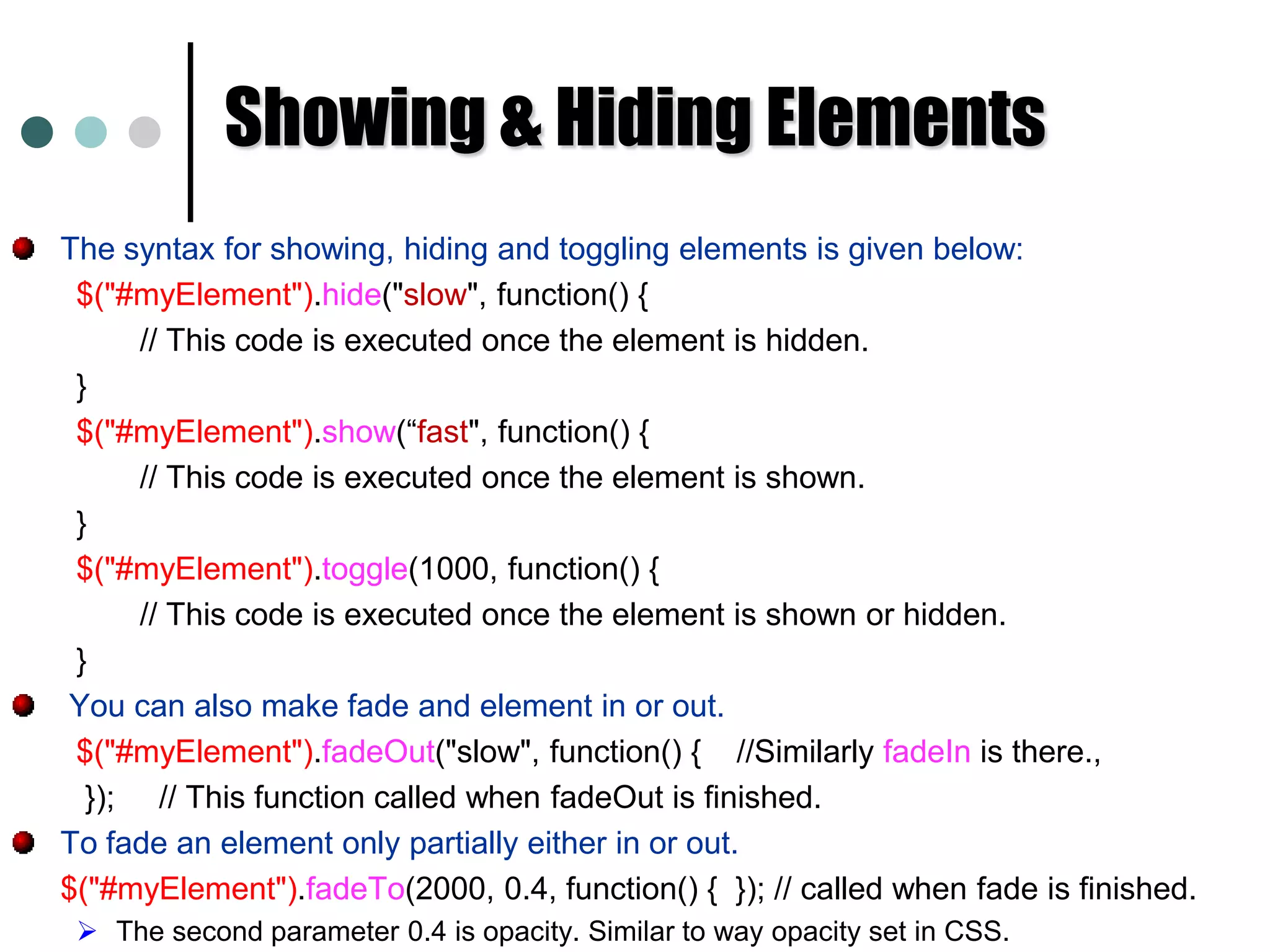 $("p:odd"); // selects all odd numbered paragraphs