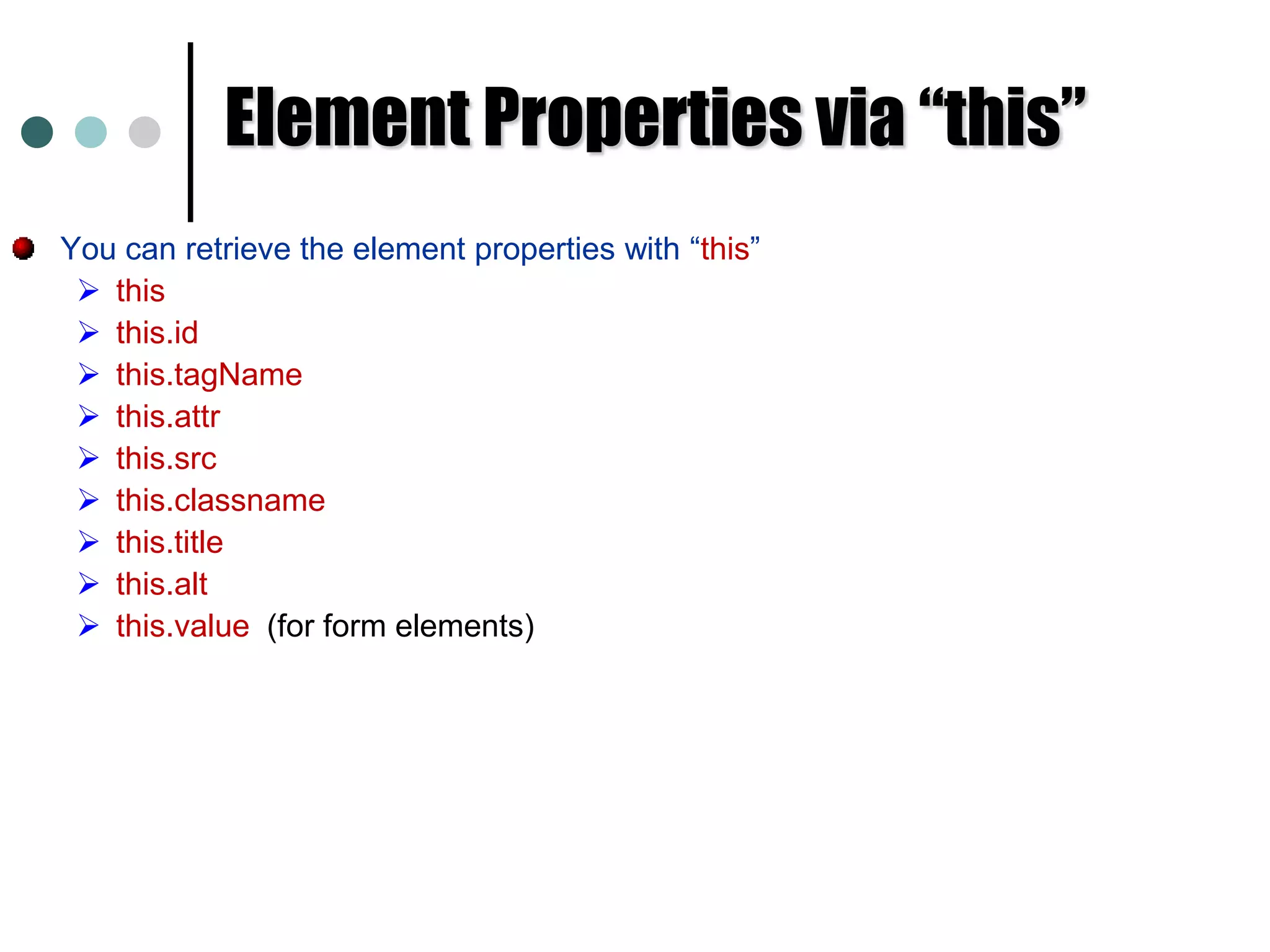 $(‘.class’)		CSS class	