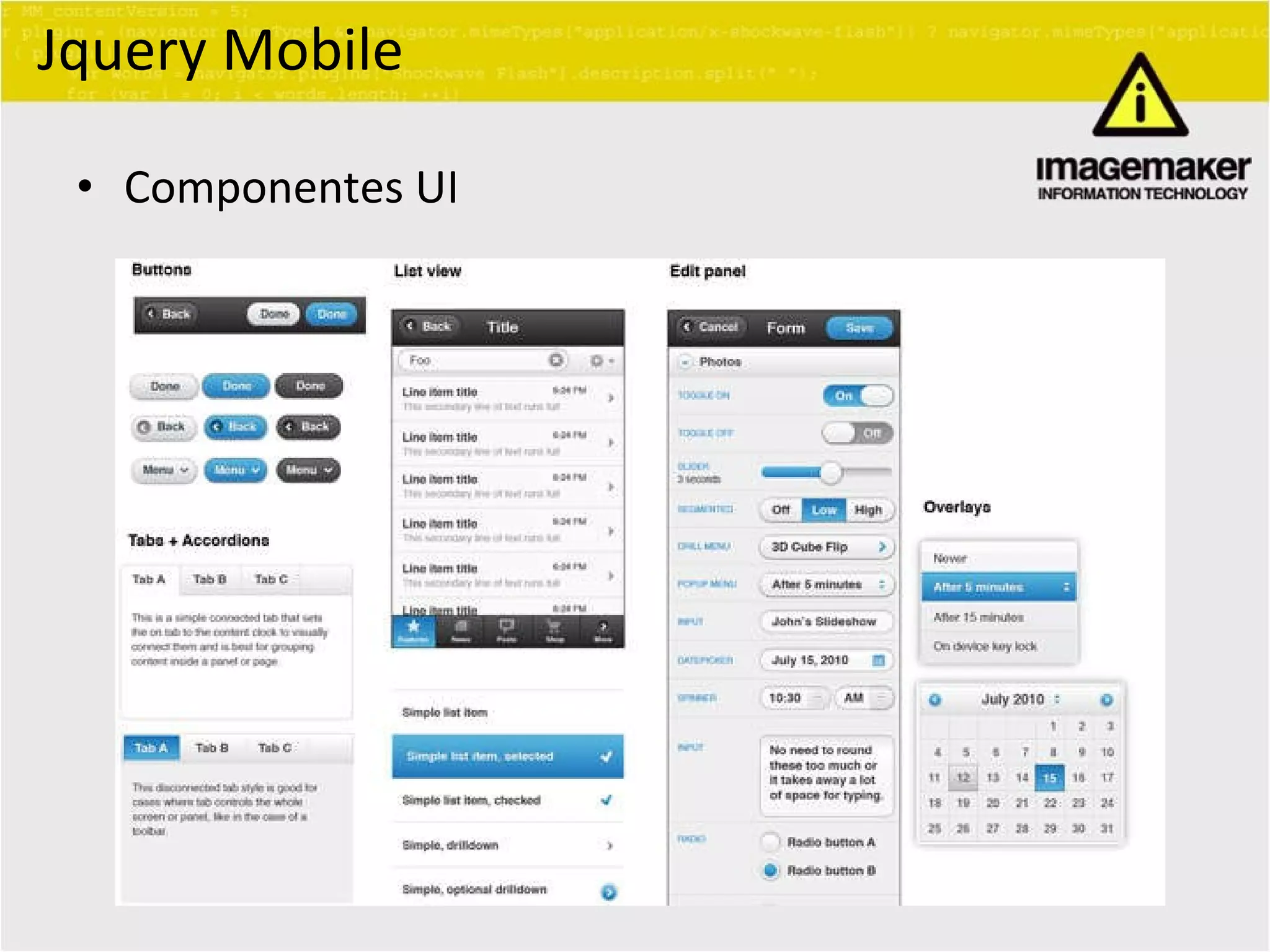 Jquery Mobile Componentes UI 