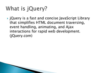 Jquery introduction | PPT