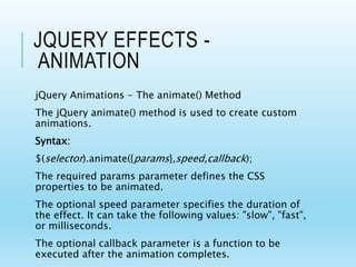 Jquery Complete Presentation along with Javascript Basics