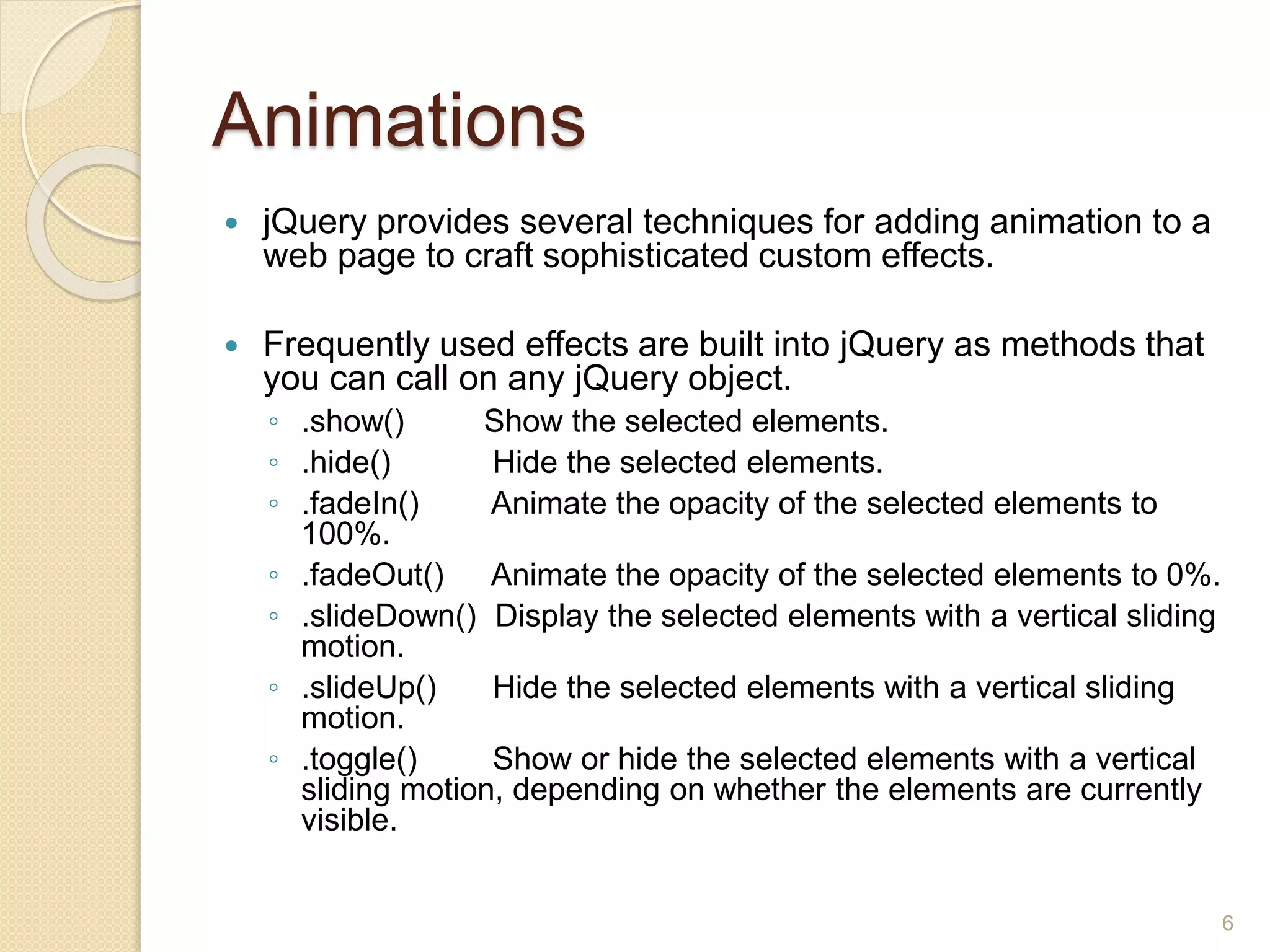 jQuery basics for Beginners | PPT