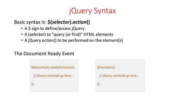 Introduction to jQuery - The basics | PPT