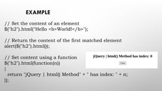 Jquery in web development, including Jquery in HTML | PPT