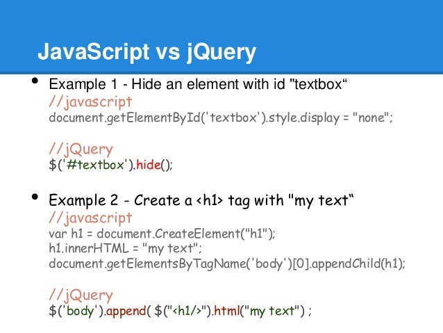34 Jquery Vs Javascript Examples - Javascript Overflow