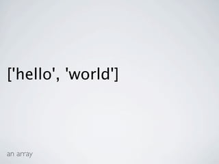 ['hello', 'world']



an array
 