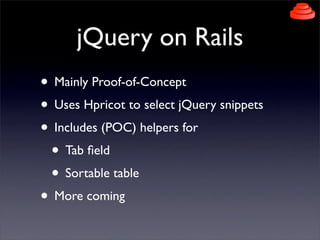jQuery Presentation to Rails Developers