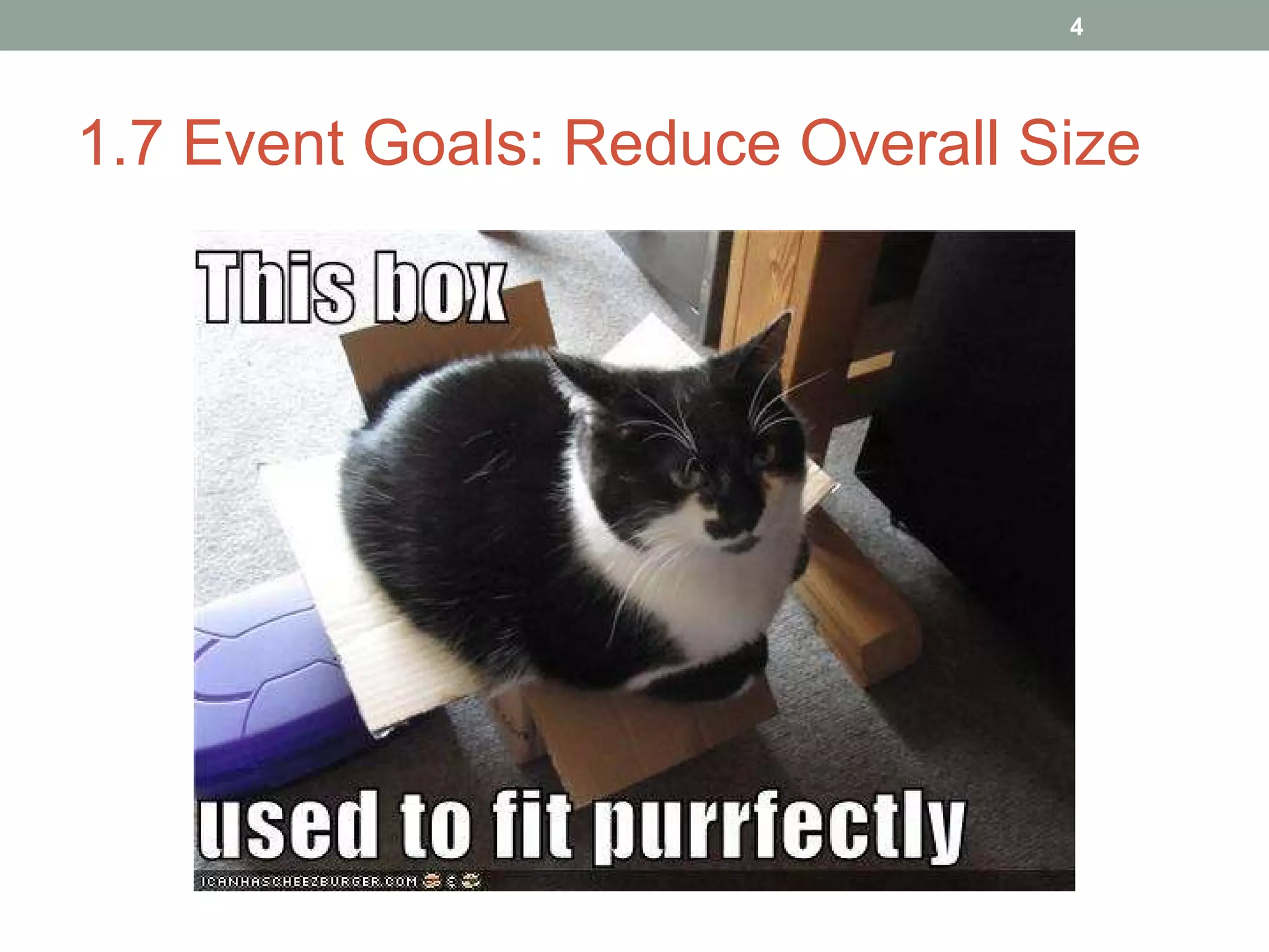 1.7 Event Goals: Reduce Overall Size 