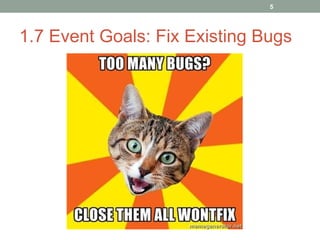 1.7 Event Goals: Fix Existing Bugs 
