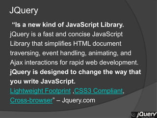 Jquery a technical overview | PPT