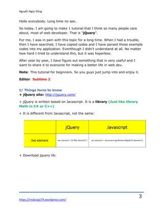 jQuery Super Basic | PDF | Web Design and HTML | Internet