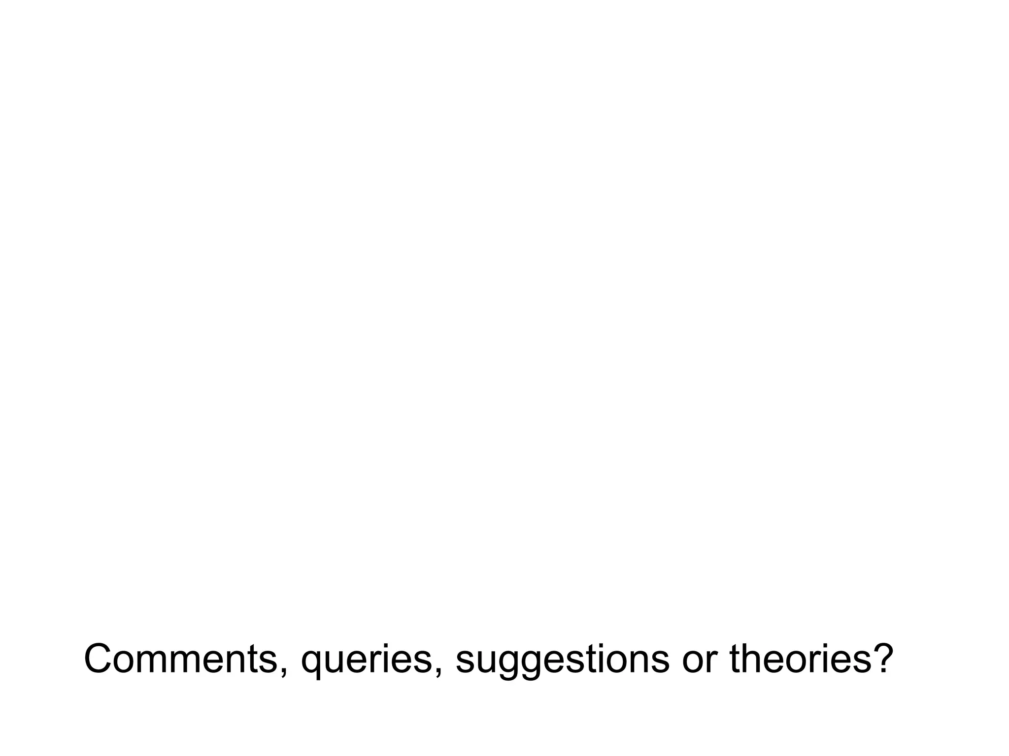 Comments, queries, suggestions or theories?
 