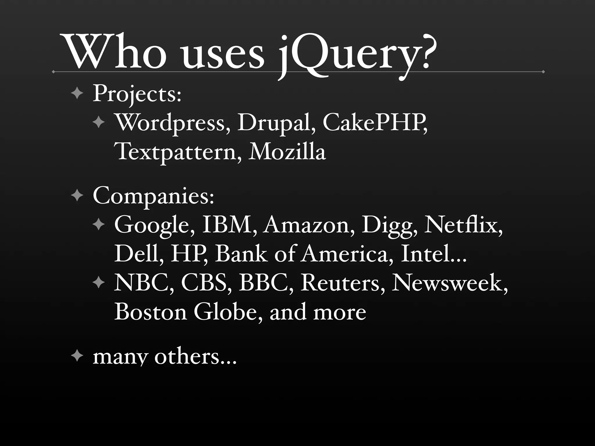 jQuery (BostonPHP)