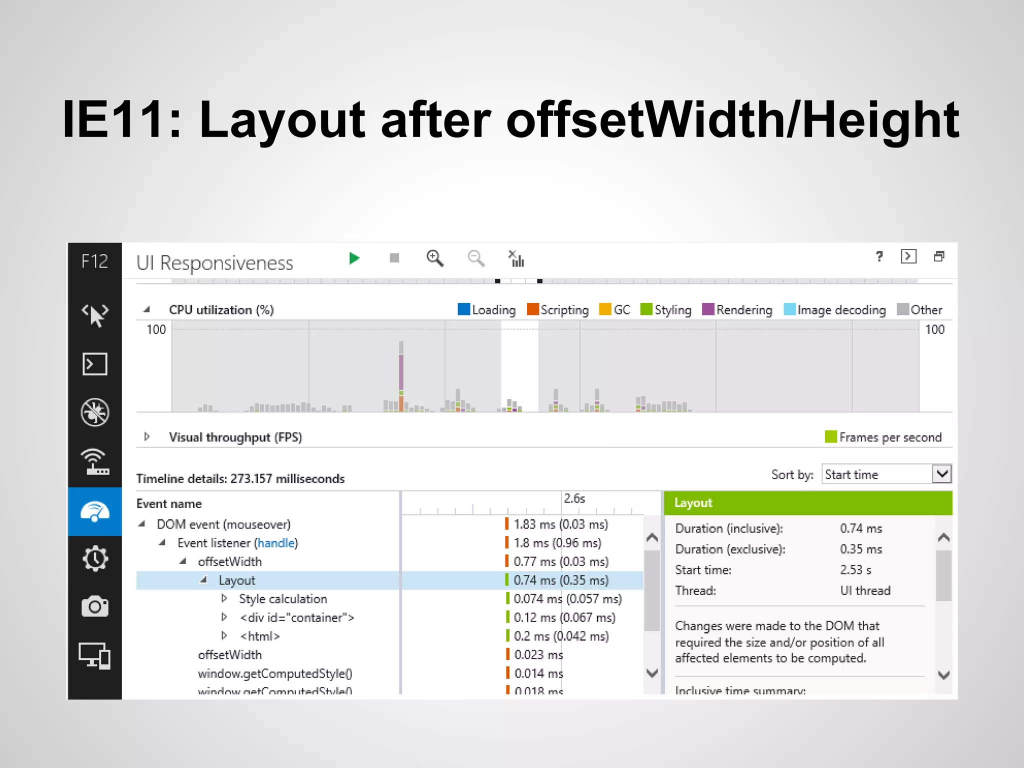 IE11: Layout after offsetWidth/Height

 