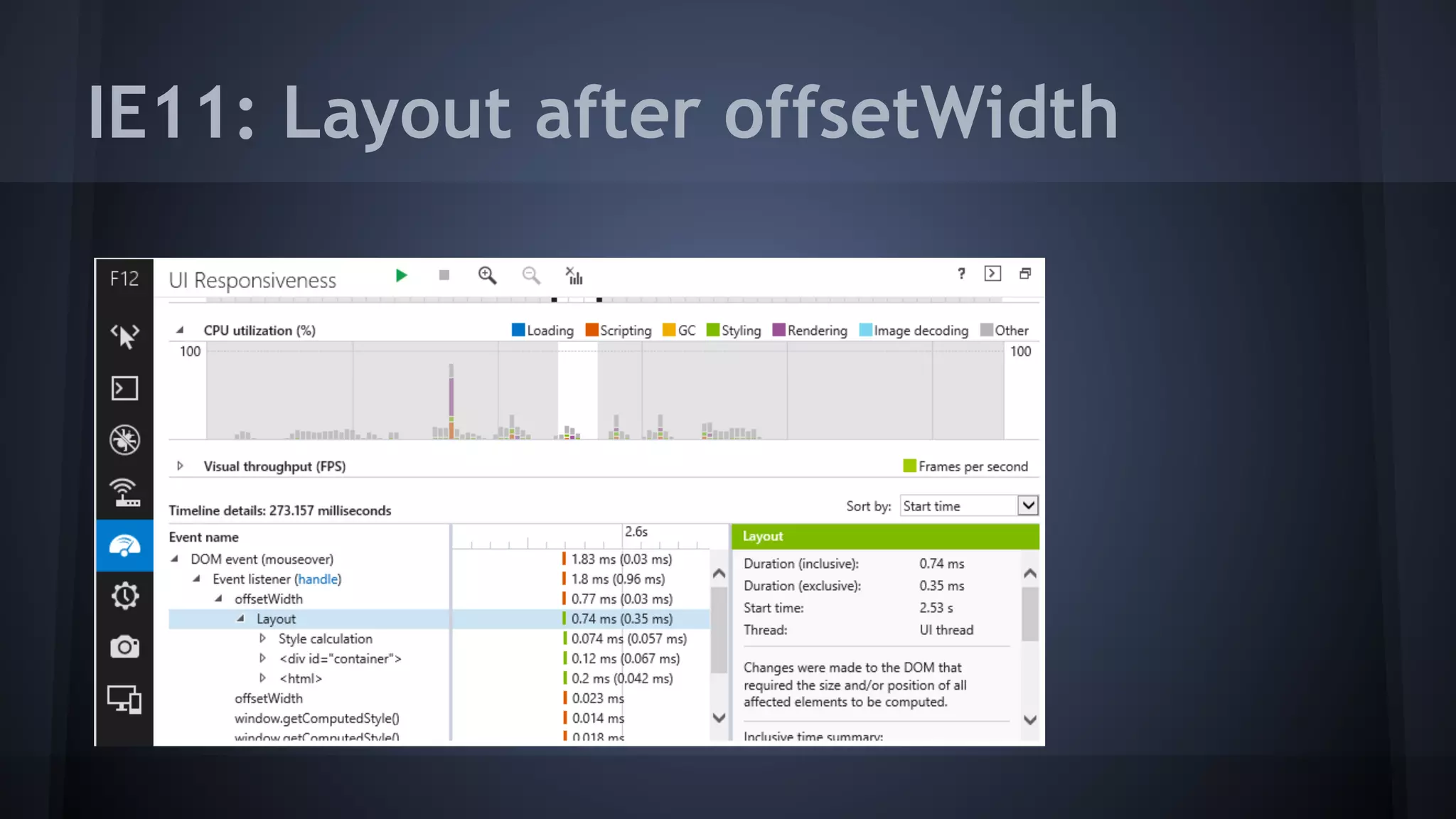 IE11: Layout after offsetWidth
 