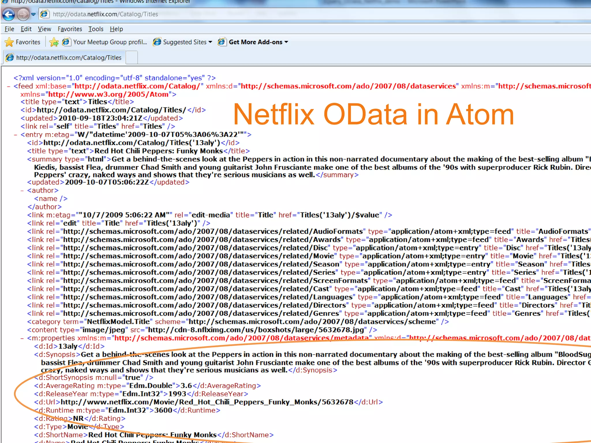 Netflix OData in Atom
 