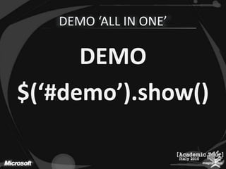 DEMO ‘ALL IN ONE’DEMO$(‘#demo’).show()