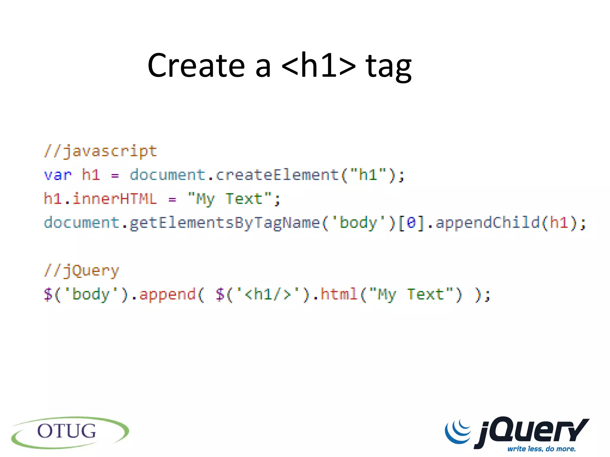 Create a <h1> tag
 