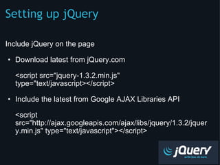 jQuery For Beginners - jQuery Conference 2009