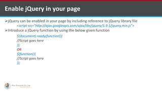 jQuery for web development | PPT