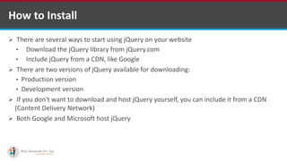 jQuery for web development