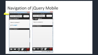 Navigation of jQuery Mobile
 