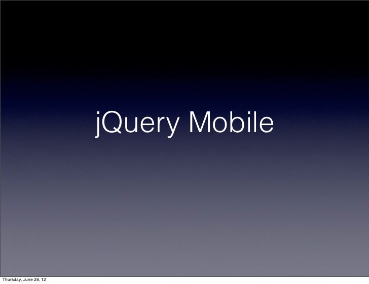 Introduction to jQuery Mobile