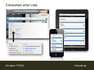 Warum jQuery Mobile?App – Look & FeelKein Upload in den Appstore nötigShortcut Links möglichOhne Objective C KenntnisseKeine 2. Website Version nötigÜbergreifende Geräte Unterstützung