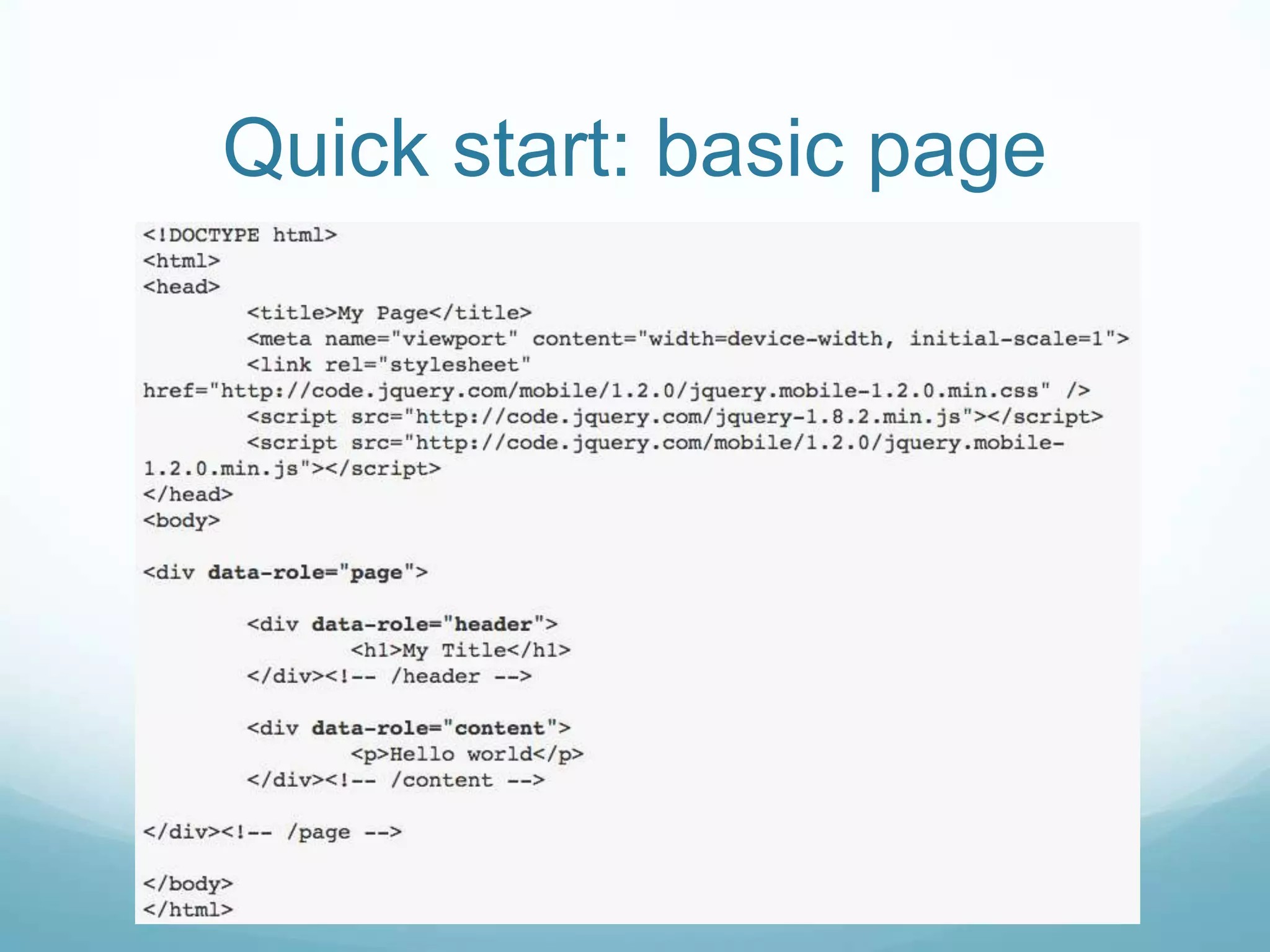 Quick start: basic page
 