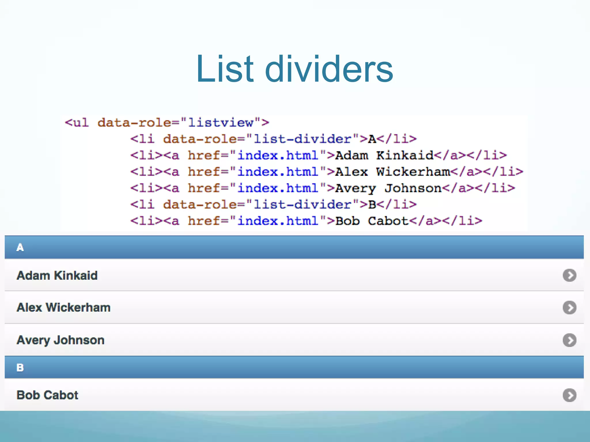 List dividers
 