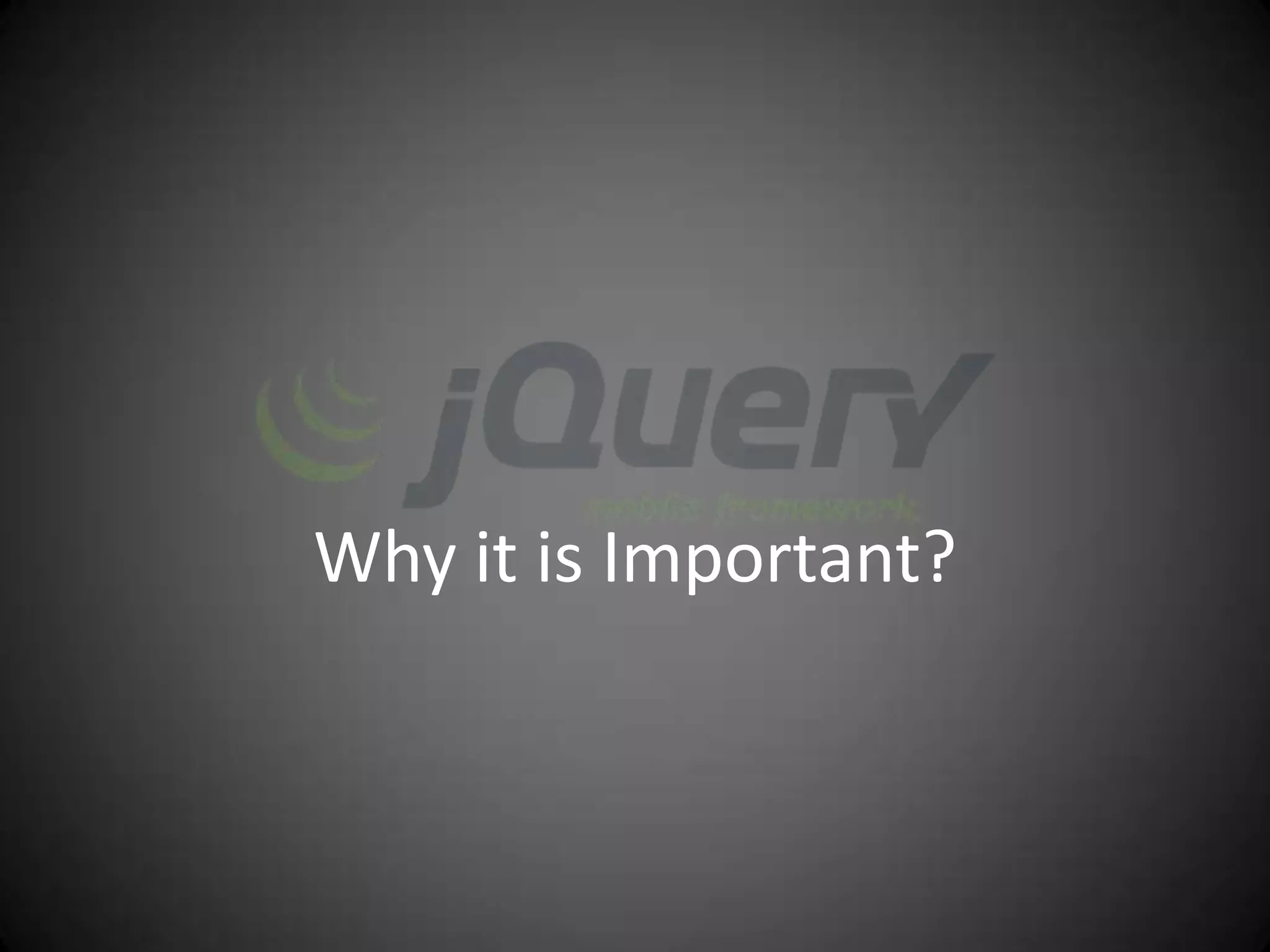 Why it is Important?
 