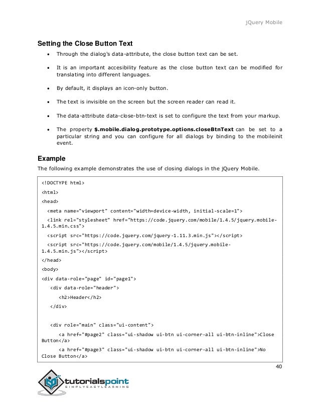 jquery mobile button tutorial Jquery mobile tutorial.