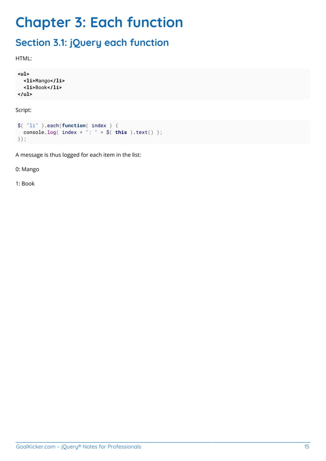 Jquery notes for professionals | PDF