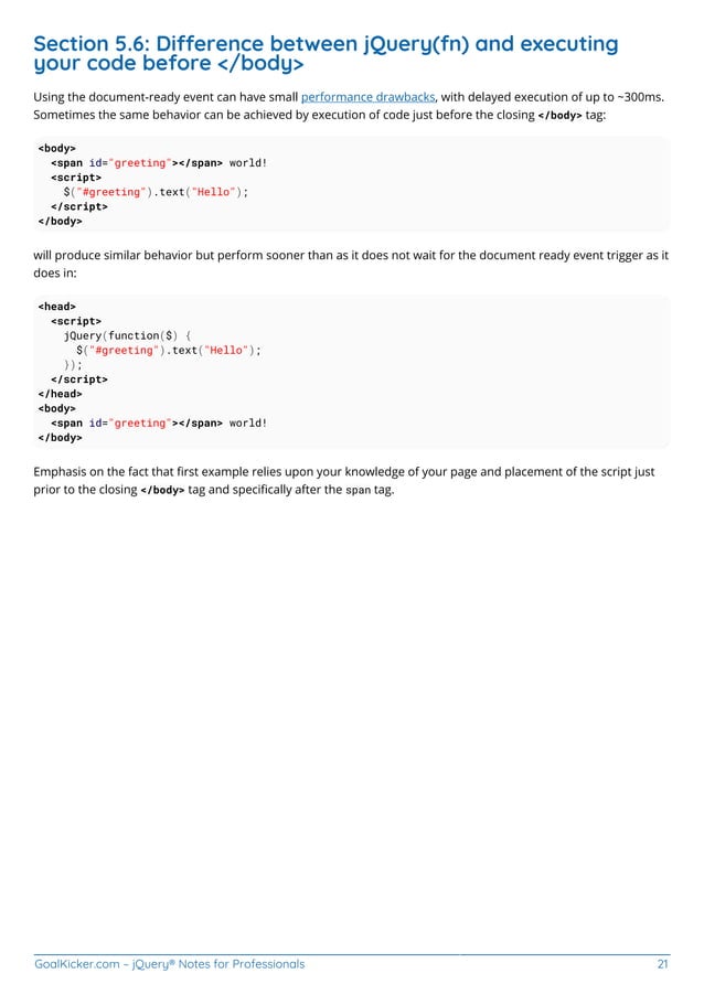 Jquery notes for professionals | PDF