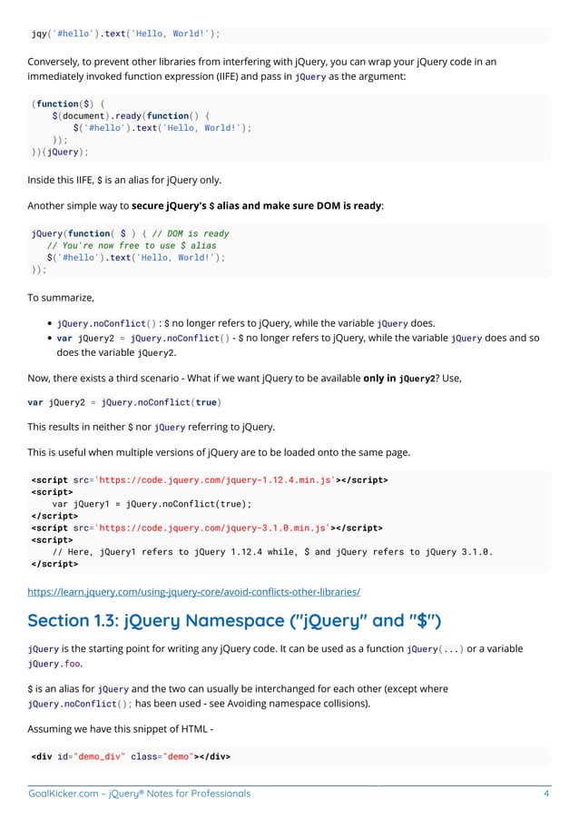 Jquery notes for professionals | PDF