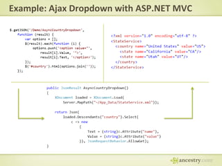 Example: Ajax Dropdown with ASP.NET MVC