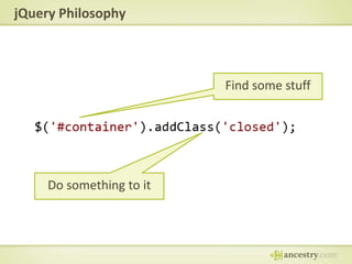 jQuery PhilosophyFind some stuffDo something to it