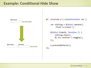 Example: Conditional Hide Show