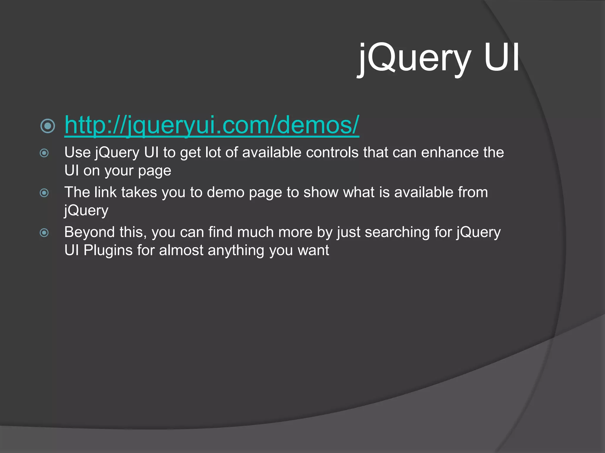 Ajax POSTfunction SaveNoteData() {varobjectData = JSON.stringify(noteData);            $.ajax({url: "http://localhost/NoteApp/NoteService/Service.svc/SaveNoteData",                type: 'post',dataType: 'json',contentType: 'application/json; charset=utf-8',                data: JSON.stringify(noteData),                success: function (res) {                    alert(res);                },                error: function (xhr) {                    if (xhr.responseText) {var err = JSON.parse(xhr.responseText);                        if (err)                            alert(err);                        else                            alert({ Message: "Unknown server error." })                    }                    return;                }            });        }