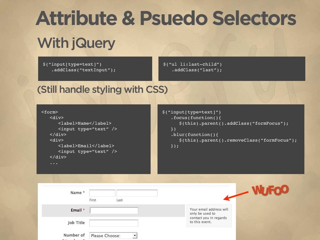 Attribute & Psuedo Selectors With