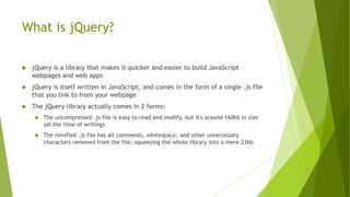 jQuery programming with visual web part | PPT