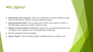 jQuery programming with visual web part | PPT