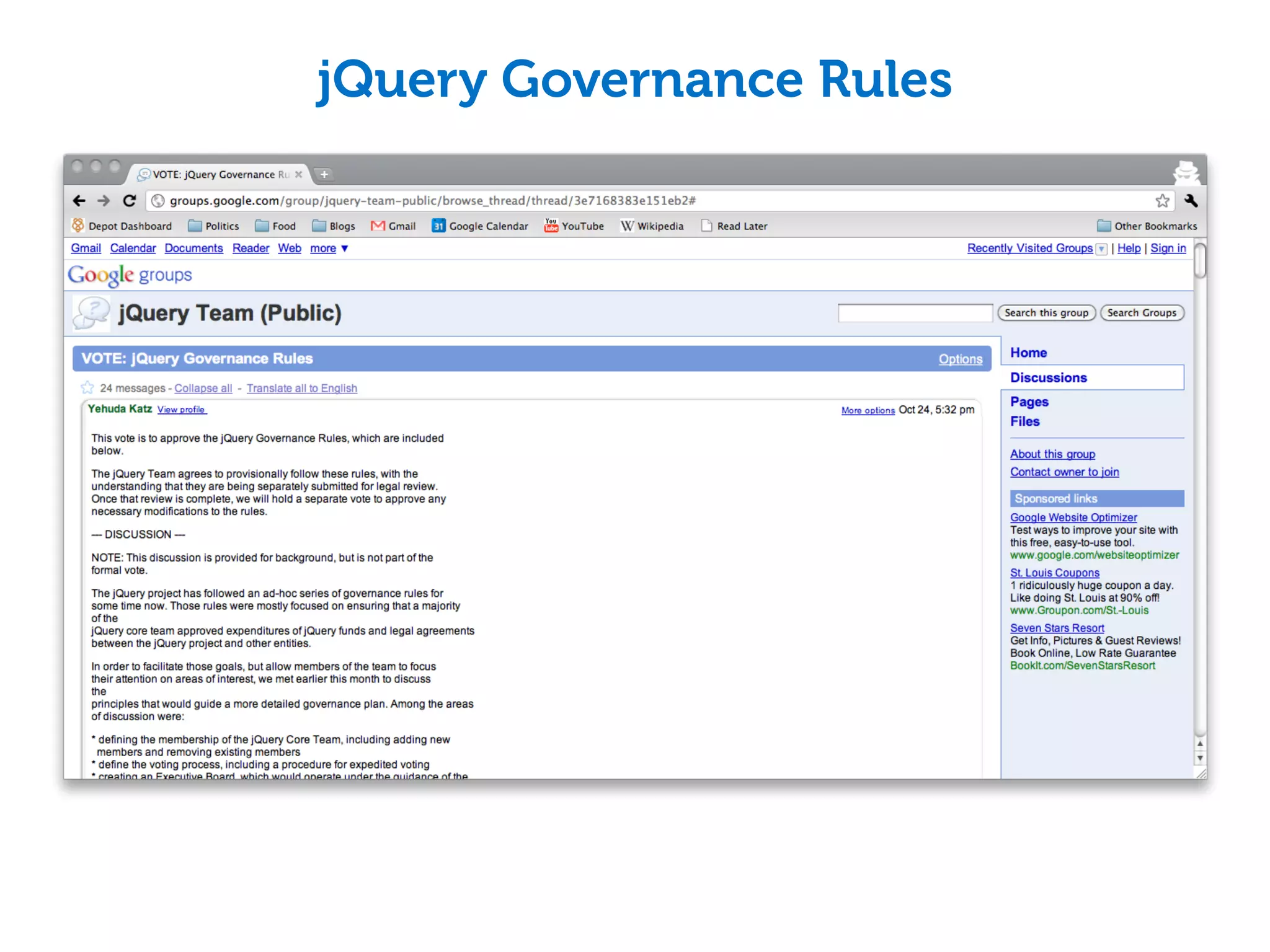 jQuery Governance Rules
 