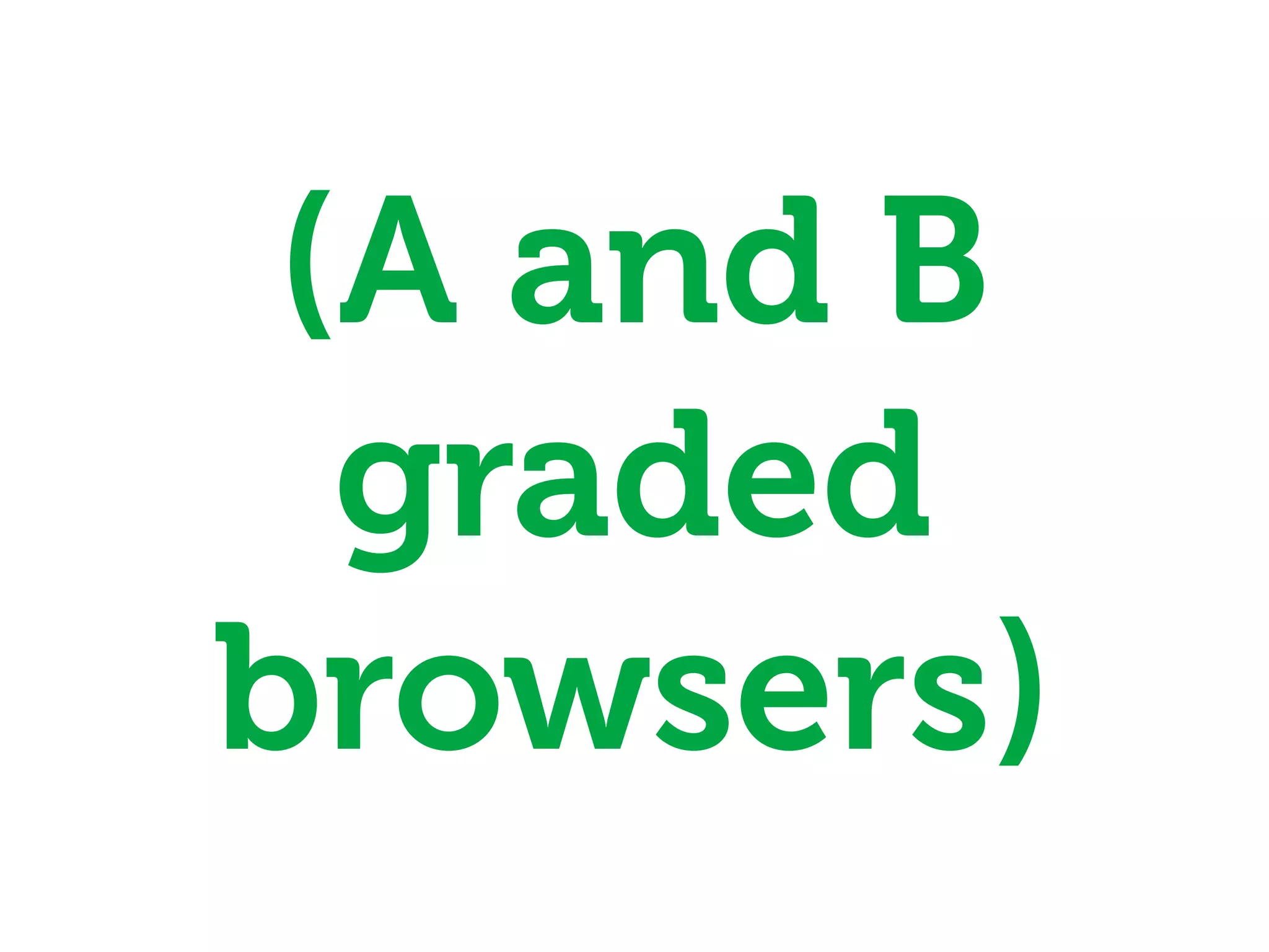 (A and B
  graded
browsers)
 