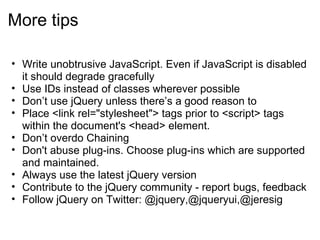 jQuery Tips Tricks Trivia | PPT